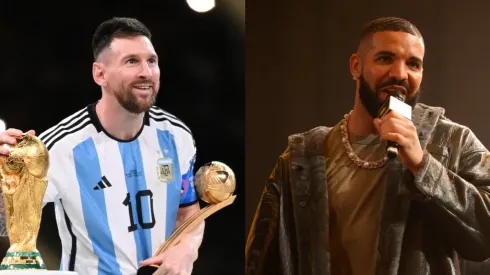 Lionel Messi (left), Drake (right)