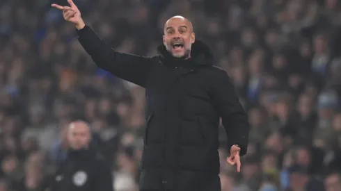 Manchester City's coach Josep Guardiola in a game vs Liverpool