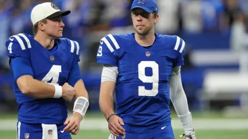 Sam Ehlinger Colts and Nick Foles of the Indianapolis Colts