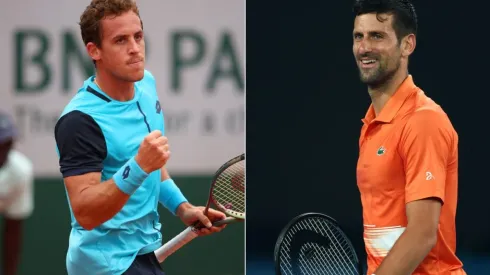 Roberto Carballes (left) and Novak Djokovic