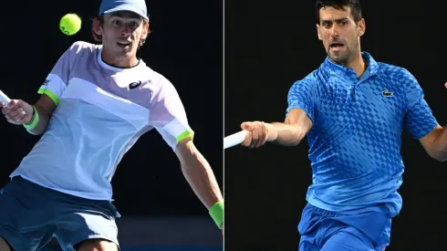 Alex de Minaur (left) and Novak Djokovic