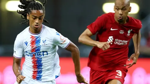 Jadan Raymond of Crystal Palace and Fabinho of Liverpool
