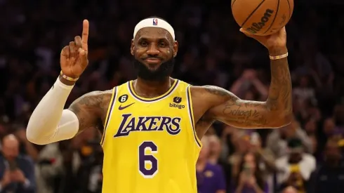 LeBron James #6 of the Los Angeles Lakers