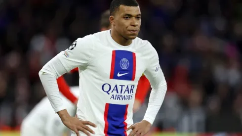 Kylian Mbappe in PSG vs Bayern for the Champions League