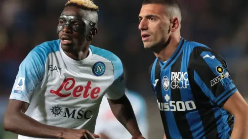 Victor Osimhen of Napoli and Merih Demiral of Atalanta