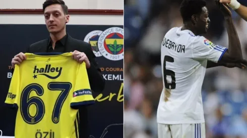 Mesut Ozil and Emmanuel Adebayor