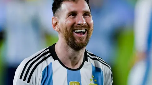 Lionel Messi at Argentina's celebration