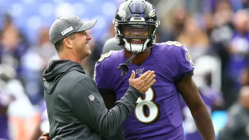 John Harbaugh and Lamar Jackson - Baltimore Ravens - NFL 2019