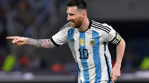 Lionel Messi during Argentina's game against Curacao (2023).