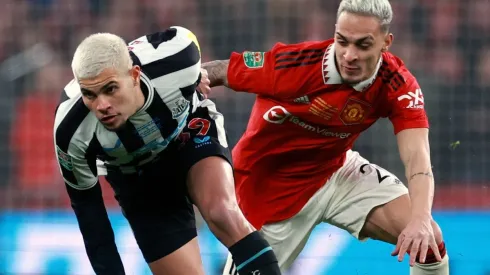 Bruno Guimaraes of Newcastle and Antony of Manchester United