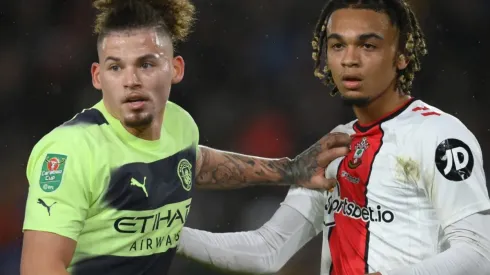 Kalvin Phillips of Manchester City and Sekou Mara of Southampton