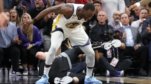 Draymond Green stomping on Domantas Sabonis