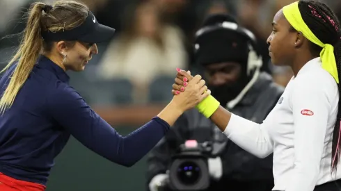 Paula Badosa of Spain and Cori Gauff of the US