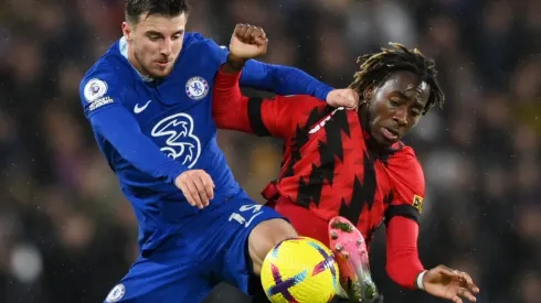 Mason Mount of Chelsea and Jordan Zemura of Bournemouth