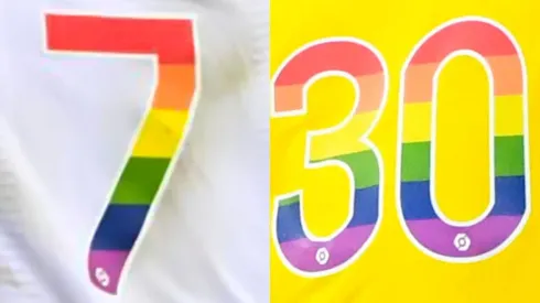 All Ligue 1 and Ligue 2 clubs wear rainbow-colored numbers in a campaign against homophobia.
