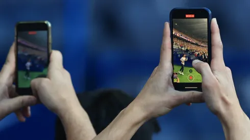 Lionel Messi of PSG takes to the field