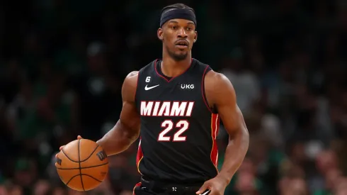Jimmy Butler of the Miami Heat during the 2023 Eastern Conference Finals against the Celtics
