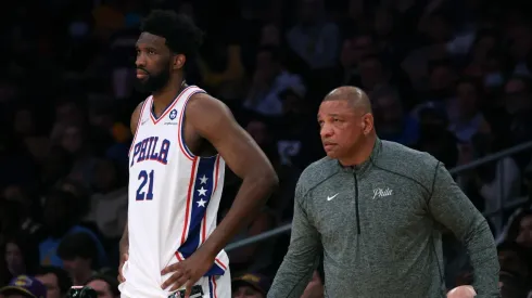 Joel Embiid and Doc Rivers.