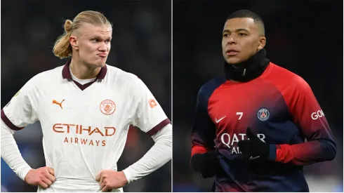 Erling Haaland (left) and Kylian Mbappe
