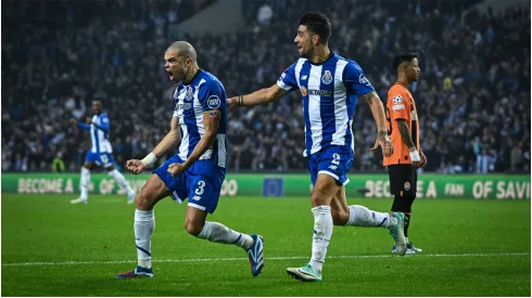 Pepe of FC Porto celebrates scoring