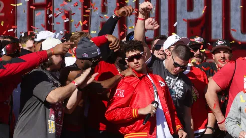 Patrick Mahomes at the Chiefs' Super Bowl parade