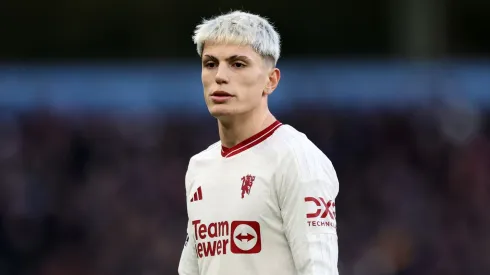 Alejandro Garnacho of Manchester United during the Premier League match between Aston Villa and Manchester United at Villa Park on February 11, 2024 in Birmingham, England.