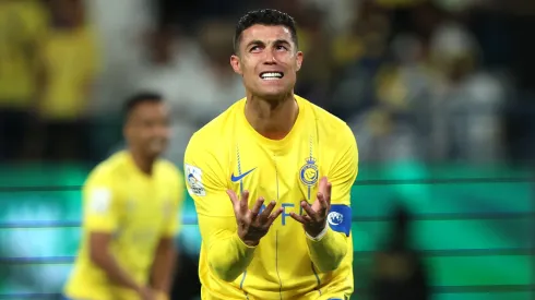 Cristiano Ronaldo of Al Nassr reacts during the AFC Champions League Quarter Final 2nd Leg match between Al-Nassr and Al Ain at Al -Awwal Stadium on March 11, 2024 in Riyadh, Saudi Arabia.