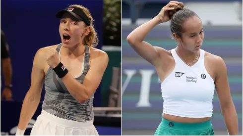 Yekaterina Aleksandrova (L) and Jessica Pegula (R)