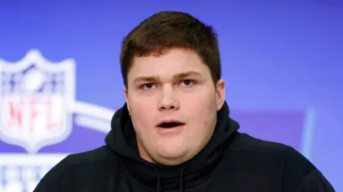 Joe Alt at the 2024 NFL Combine