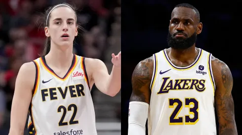 Caitlin Clark of the Indiana Fever (left) and LeBron James of the Los Angeles Lakers (right)