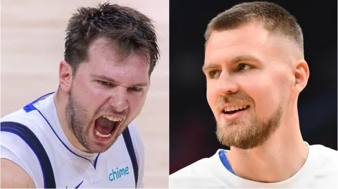Luka Doncic (left) and Kristaps Porzingis (right).