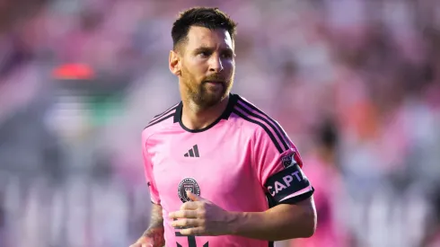 Lionel Messi #10 of Inter Miami looks on against Atlanta United during the first half of the game at Chase Stadium on May 29, 2024 in Fort Lauderdale, Florida.