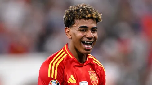 Lamine Yamal of Spain celebrates victory after the UEFA EURO 2024 Semi-Final match between Spain and France at Munich Football Arena on July 09, 2024 in Munich, Germany.