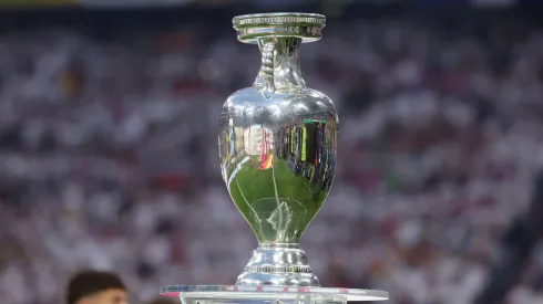 The UEFA Euro 2024 Henri Delaunay Trophy is seen prior to kick-off ahead of the UEFA EURO 2024 group stage match between Germany and Scotland