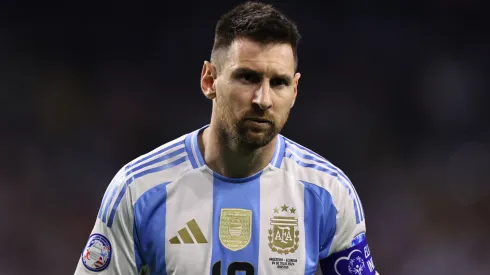 Lionel Messi of Argentina looks on during the CONMEBOL Copa America 2024 quarter-final match between Argentina and Ecuador