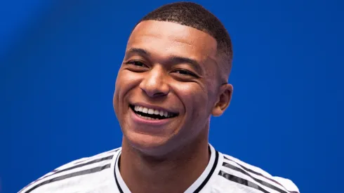 Real Madrid new signing, Kylian Mbappe is unveiled at Estadio Santiago Bernabeu on July 16, 2024 in Madrid, Spain.