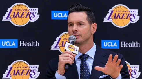 JJ Redick at his first press conference with the Lakers.