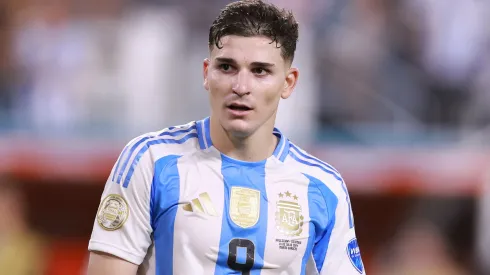 Julian Alvarez of Argentina looks on during the CONMEBOL Copa America 2024 Final match between Argentina and Colombia.