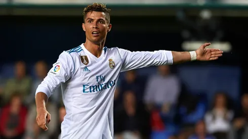 Cristiano Ronaldo of Real Madrid reacts during the La Liga match between Villarreal and Real Madrid.