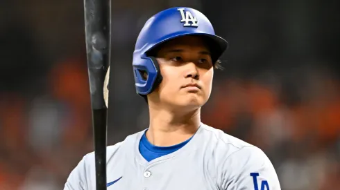 Shohei Ohtani #17 of the Los Angeles Dodgers stands in the batters box in the first inning against the Houston Astros at Minute Maid Park on July 26, 2024 in Houston, Texas.