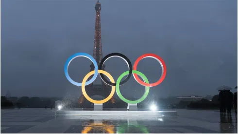 The Olympic rings are seen at the Trocadero Square in Paris, France
