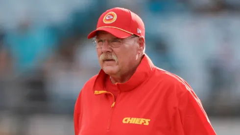 Kansas City Chiefs head coach Andy Reid before the game between the Kansas City Chiefs and the Jacksonville Jaguars on August 10, 2024 at EverBank Stadium in Jacksonville, Fl.