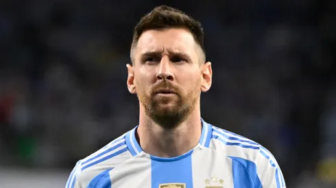 Lionel Messi of Argentina looks on during the CONMEBOL Copa America 2024 quarter-final match between Argentina and Ecuador at NRG Stadium on July 04, 2024 in Houston, Texas.