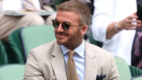 David Beckham is seen in the Royal Box ahead of the Gentlemen's Singles first round match between Carlos Alcaraz of Spain and Mark Lajal of Estonia during day one of The Championships Wimbledon 2024 at All England Lawn Tennis and Croquet Club.