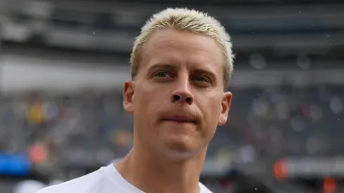 Joe Burrow #9 of the Cincinnati Bengals looks on after a preseason game against the Chicago Bears at Soldier Field on August 17, 2024 in Chicago, Illinois.