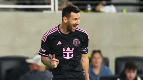 Lionel Messi celebrates against Columbus Crew