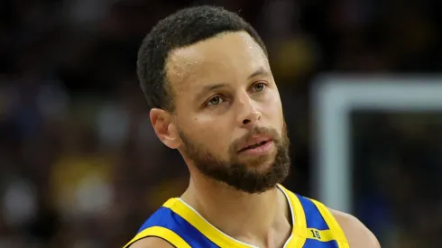 Stephen Curry #30 of the Golden State Warriors stands on the court during a break in the fourth quarter of a preseason game against the Los Angeles Lakers at T-Mobile Arena at T-Mobile Arena on October 15, 2024 in Las Vegas, Nevada. The Warriors defeated the Lakers 111-97.