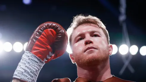 WBC/WBA/WBO super middleweight champion Canelo Alvarez looks on before a title fight at T-Mobile Arena on September 14, 2024 in Las Vegas, Nevada.
