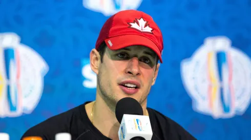 Sidney Crosby of Team Canada offers a press conference during the World Cup of Hockey 2016.
