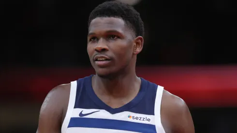 Minnesota Timberwolves guard Anthony Edwards (5) looks on during the second half against the Chicago Bulls on November 7, 2024.